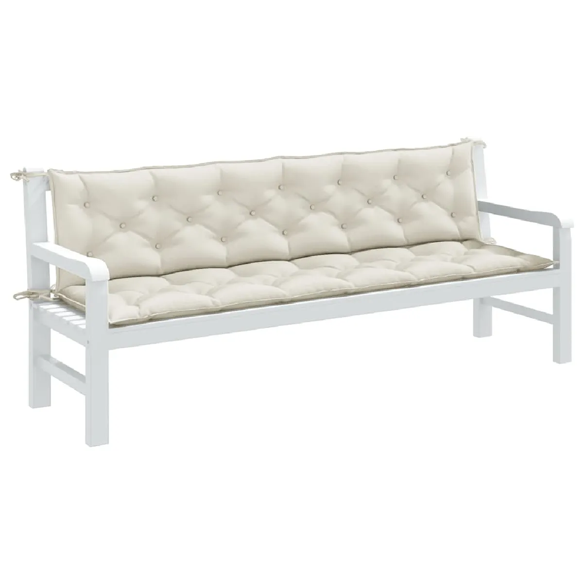vidaXL Coussins banc jardin Crème Lot de 2 - vue 2