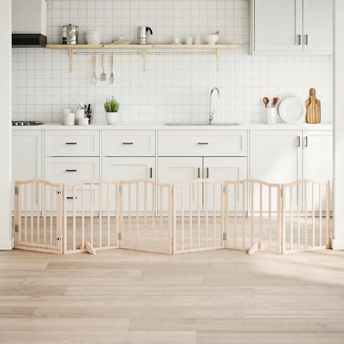 vidaXL Barrière pour Chiens avec Porte en Bois