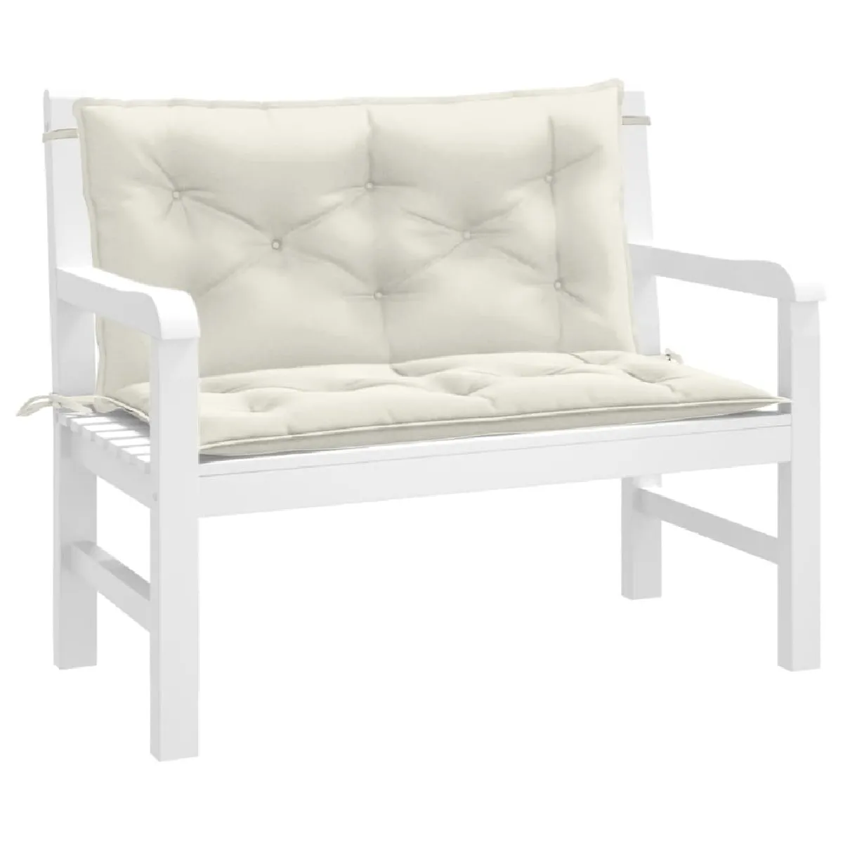 vidaXL Coussins banc jardin Crème Lot de 2 - vue 3