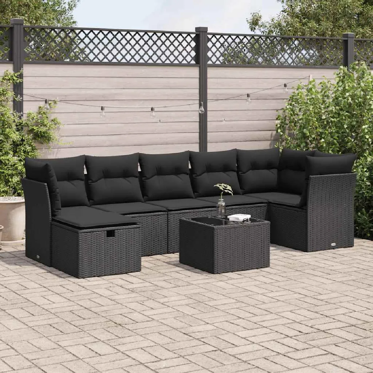 vidaXL Ensemble de jardin 8 pcs avec coussins - vue 7