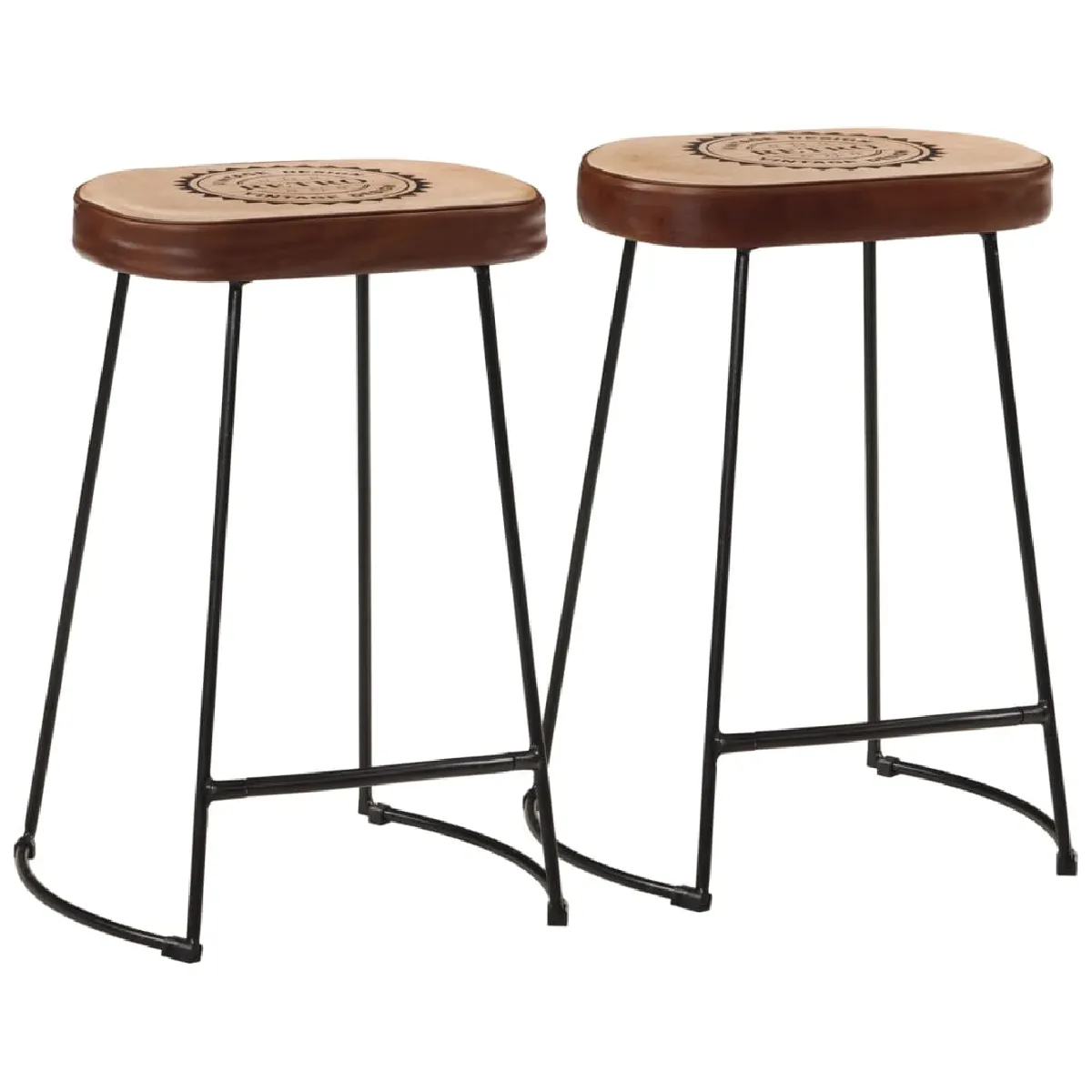 vidaXL Tabourets de Bar Lot de 2 - Marron Foncé