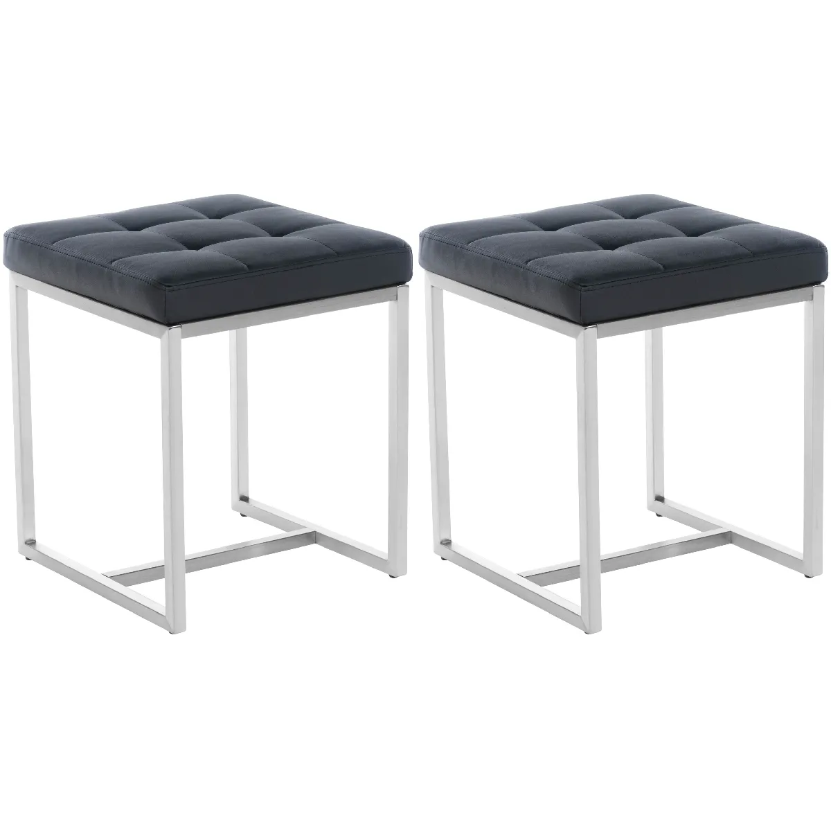 Decoshop26 Tabourets bas cuisine - Noir
