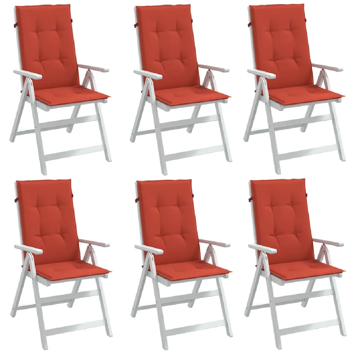 vidaXL Lot de 6 Coussins de Chaise à Dossier Haut Oreillers de Balcon Coussins de Sièges Patio Jardin Terrasse Extérieur 4002432 - vue 2
