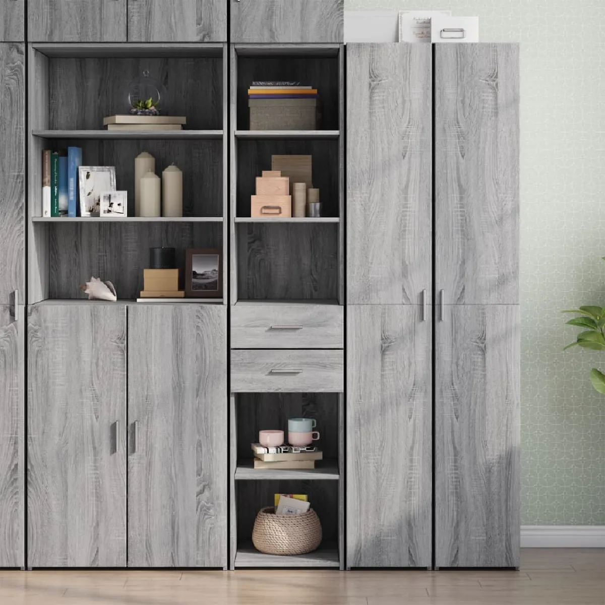 Vidaxl Gris Buffet Haut - Sonoma
