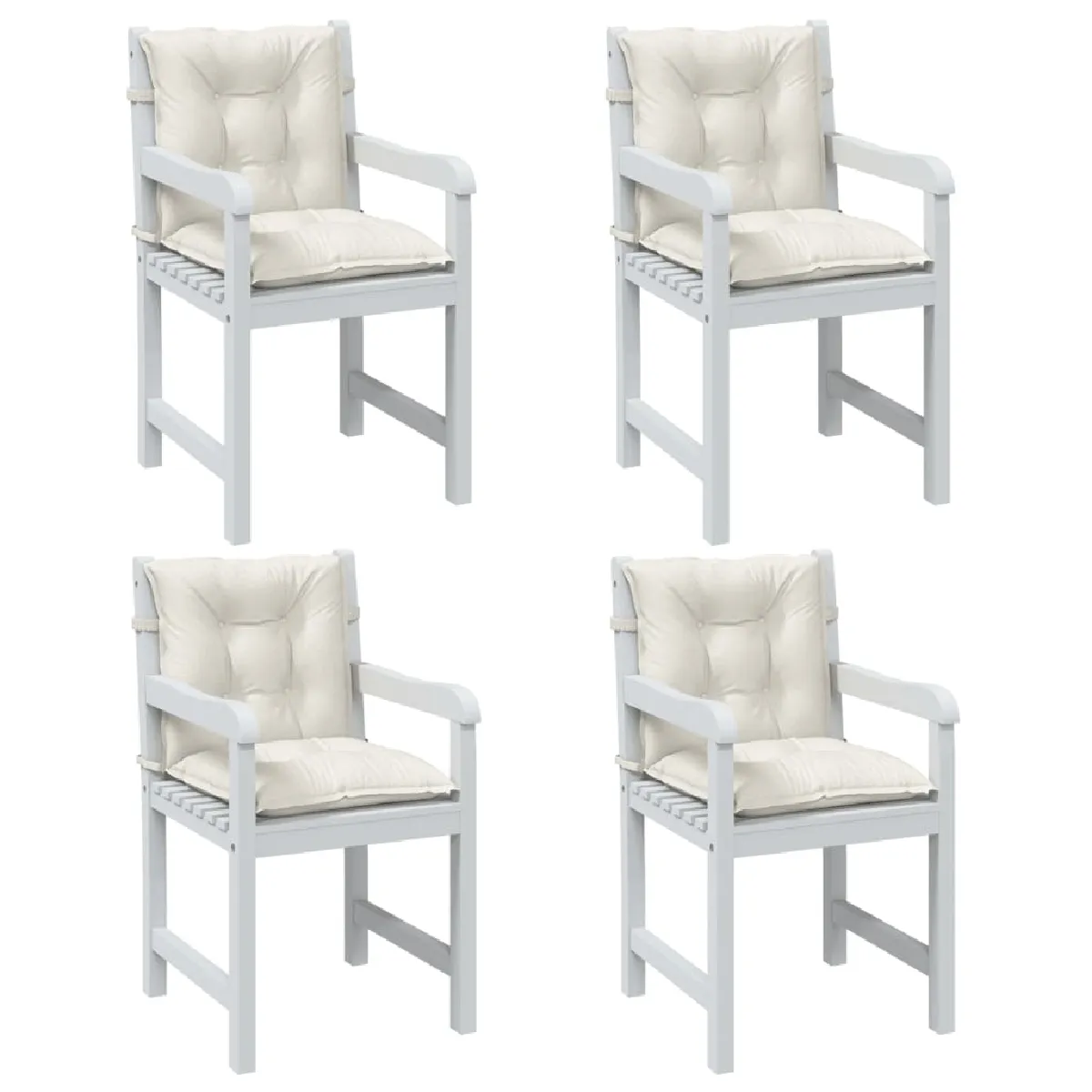 vidaXL Coussins dossier bas lot de 4 Crème mélangé - vue 3