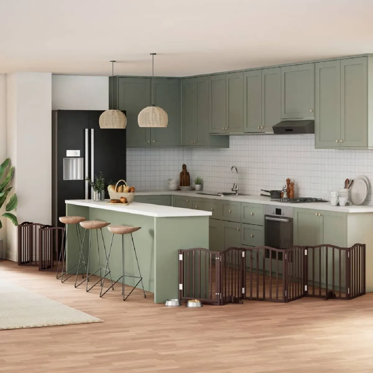 vidaXL Barrière chien porte pliable 15 panneaux - vue 2