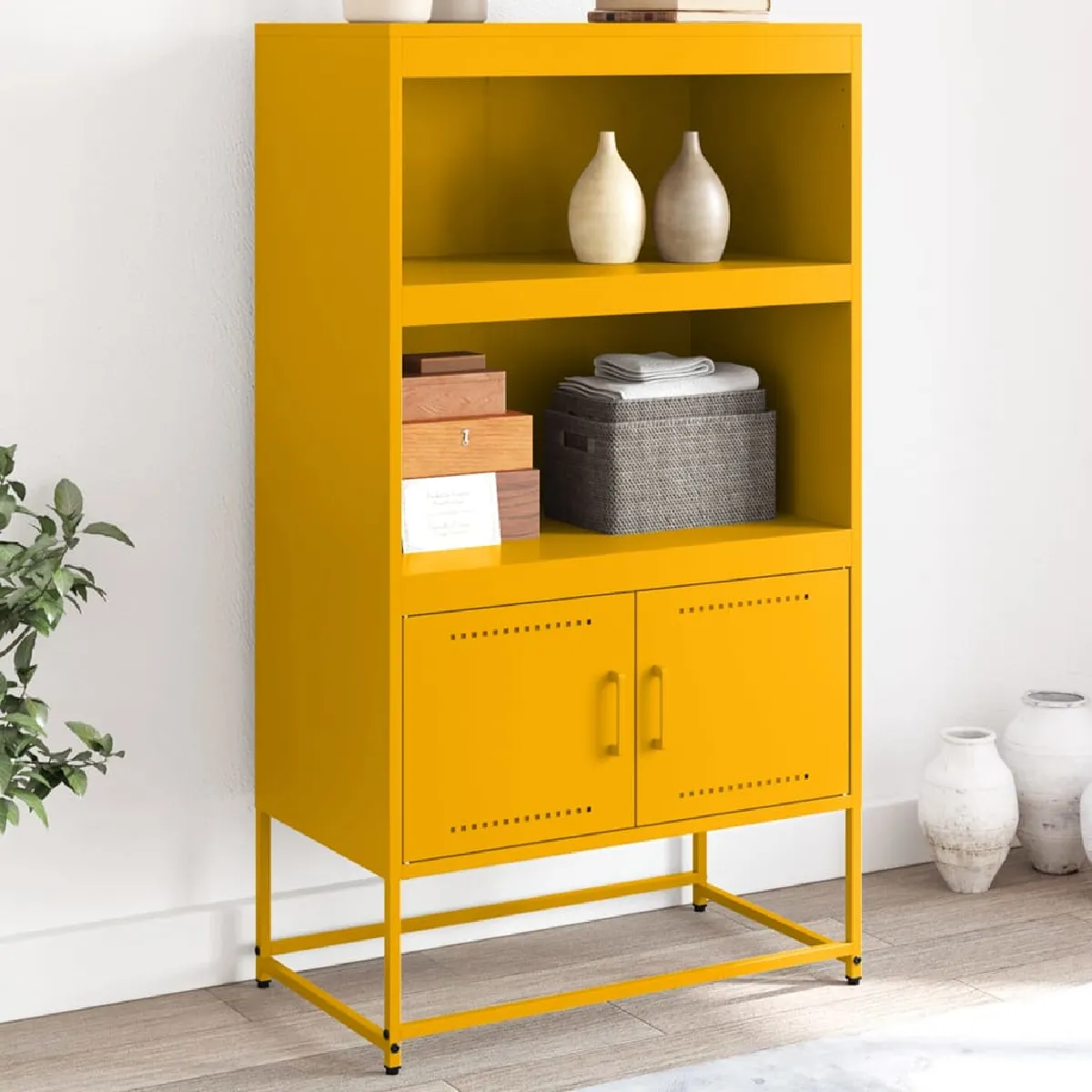 vidaXL - Buffet haut Jaune Moutarde