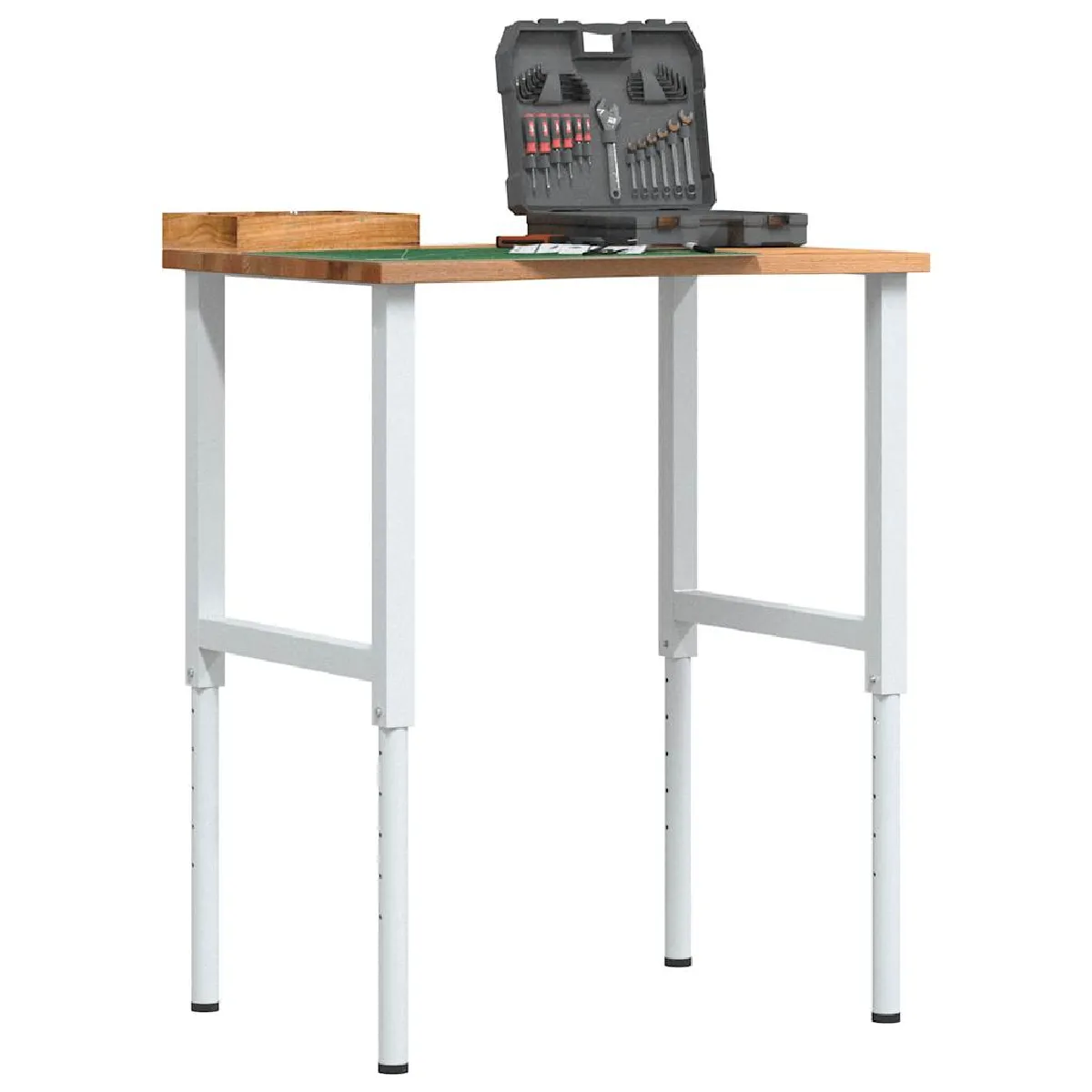 Non Communiqué Marron Vidaxl Établi Clair 80X60x(71,5-98) Cm Bois De Chêne Massif 3309718 - Image 3