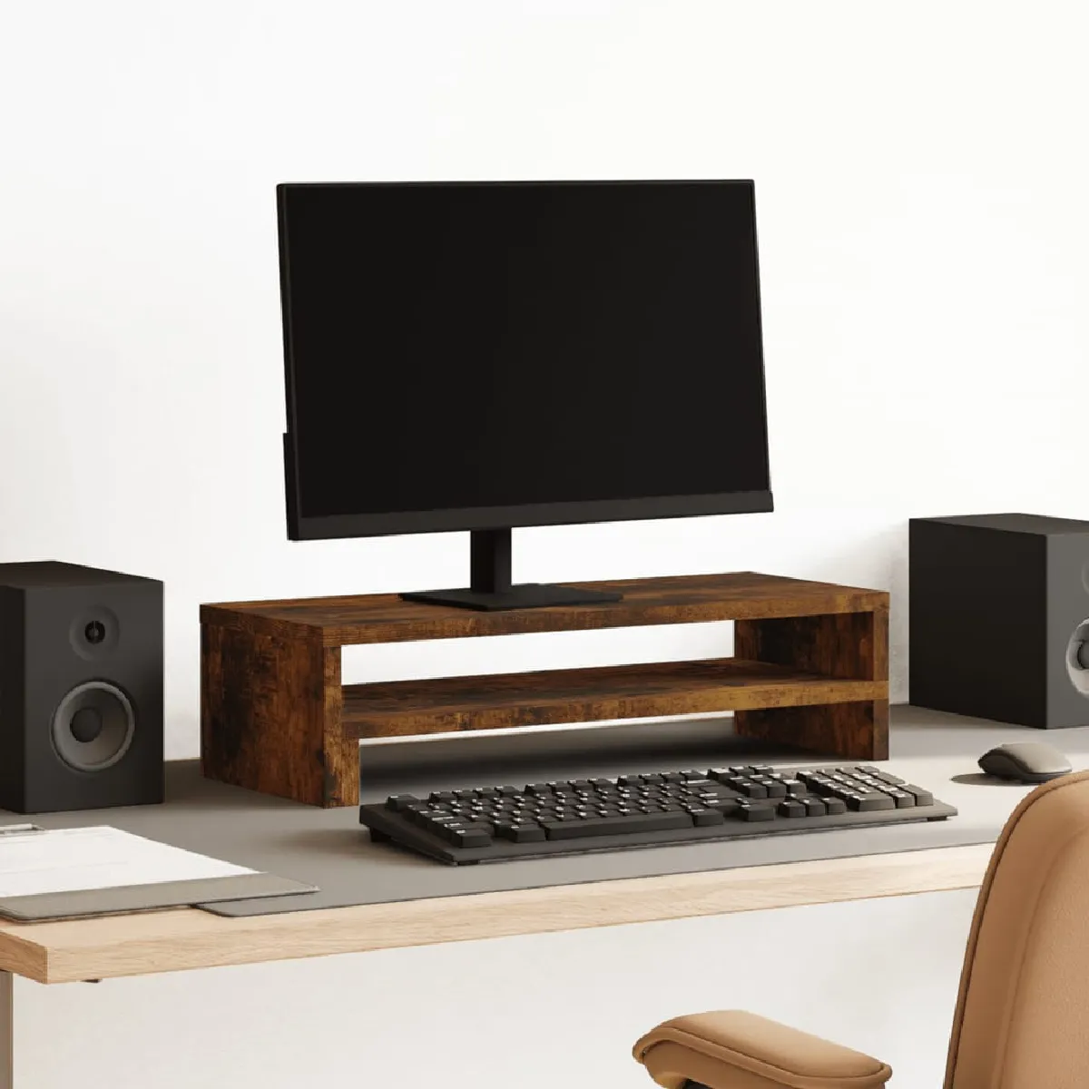 VidaXL Support Moniteur Chêne Fumé - vue 3