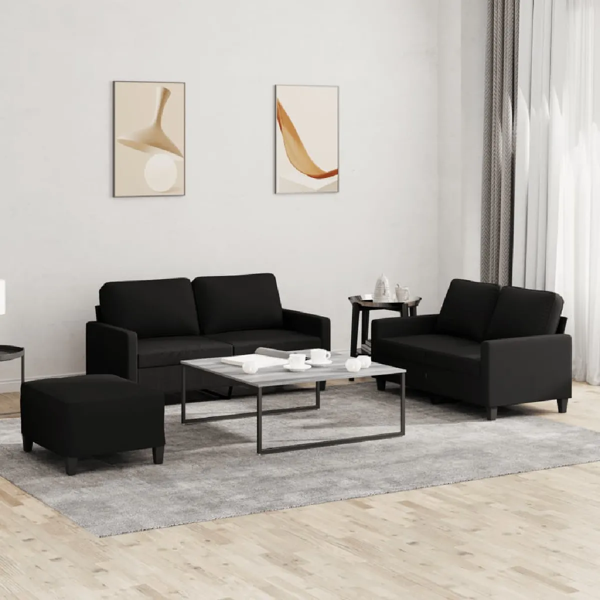 VIDAXL Ensemble 3 pcs - Noir