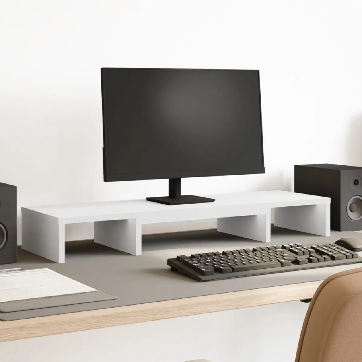 Vidaxl Blanc Support Moniteur Élévateur