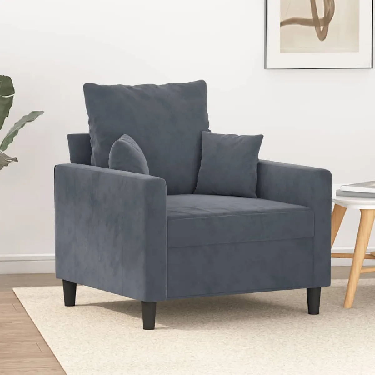 VIDAXL Fauteuil - Gris foncé