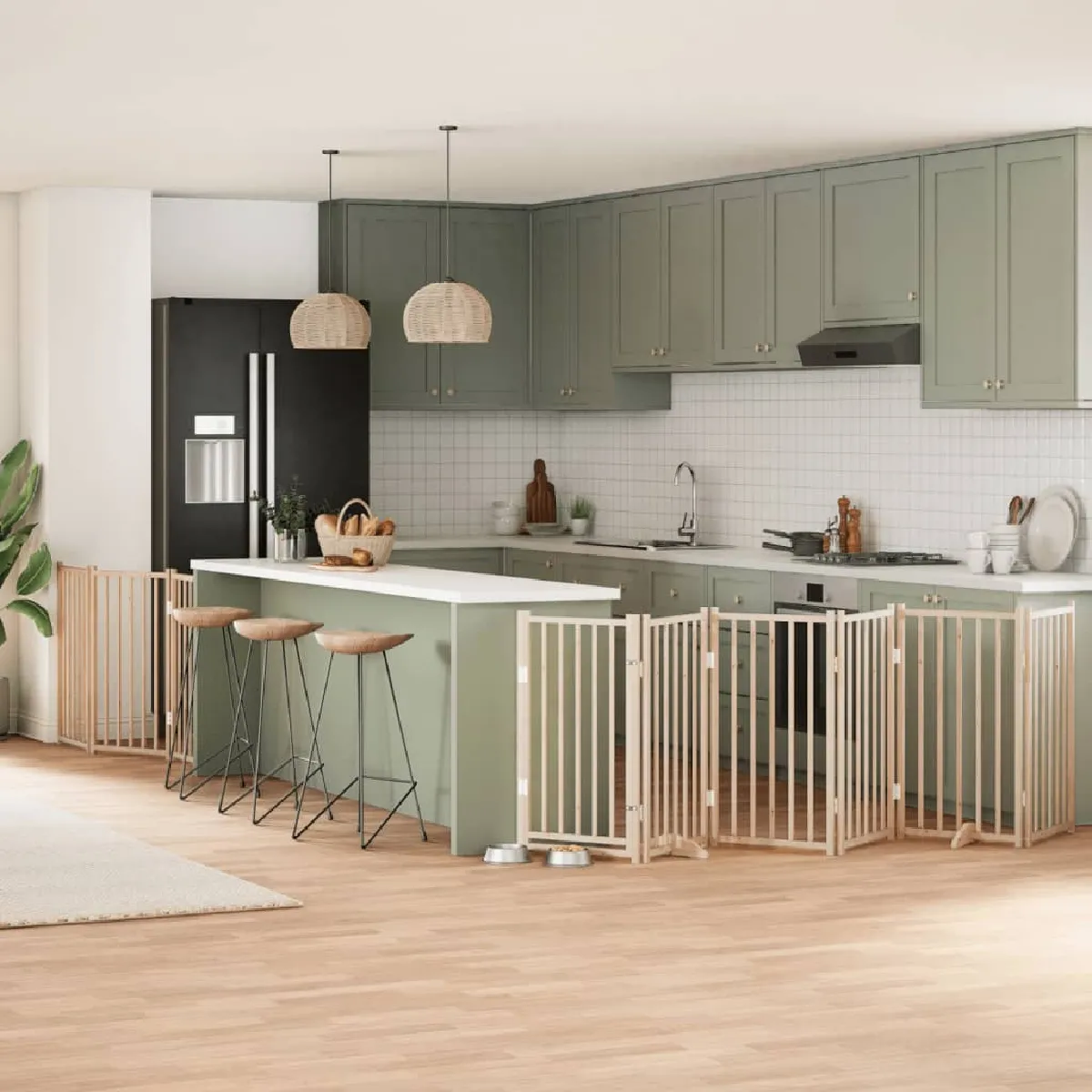 vidaXL Barrière Pour Chiens Porte Pliable 9 Panneaux - vue 2