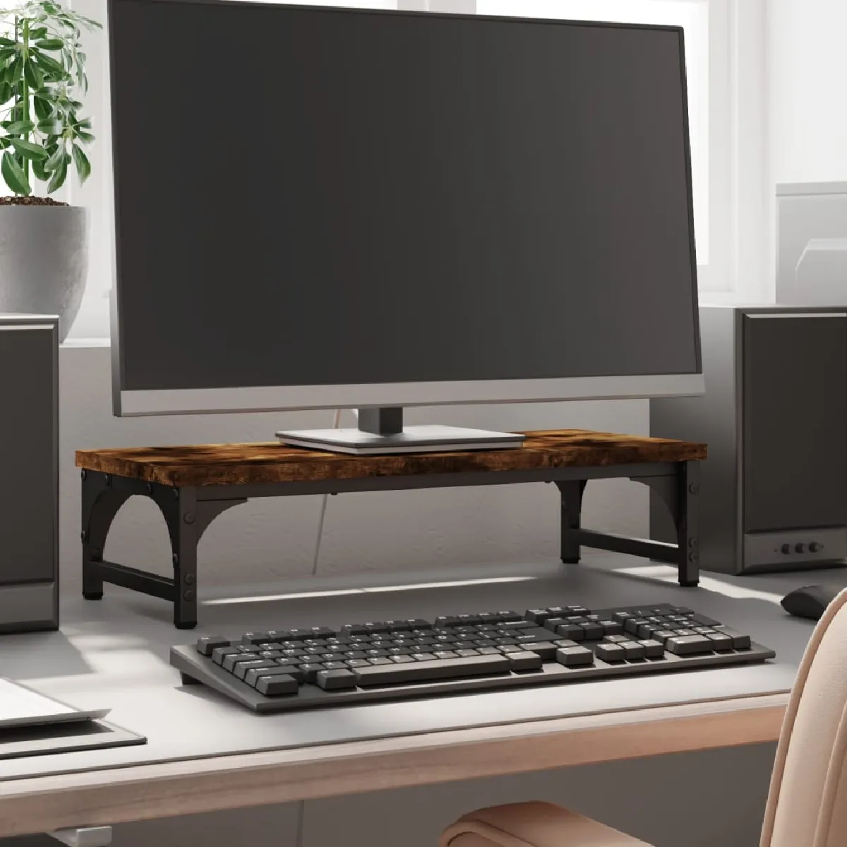 VidaXL Support Moniteur Chêne Fumé - vue 2