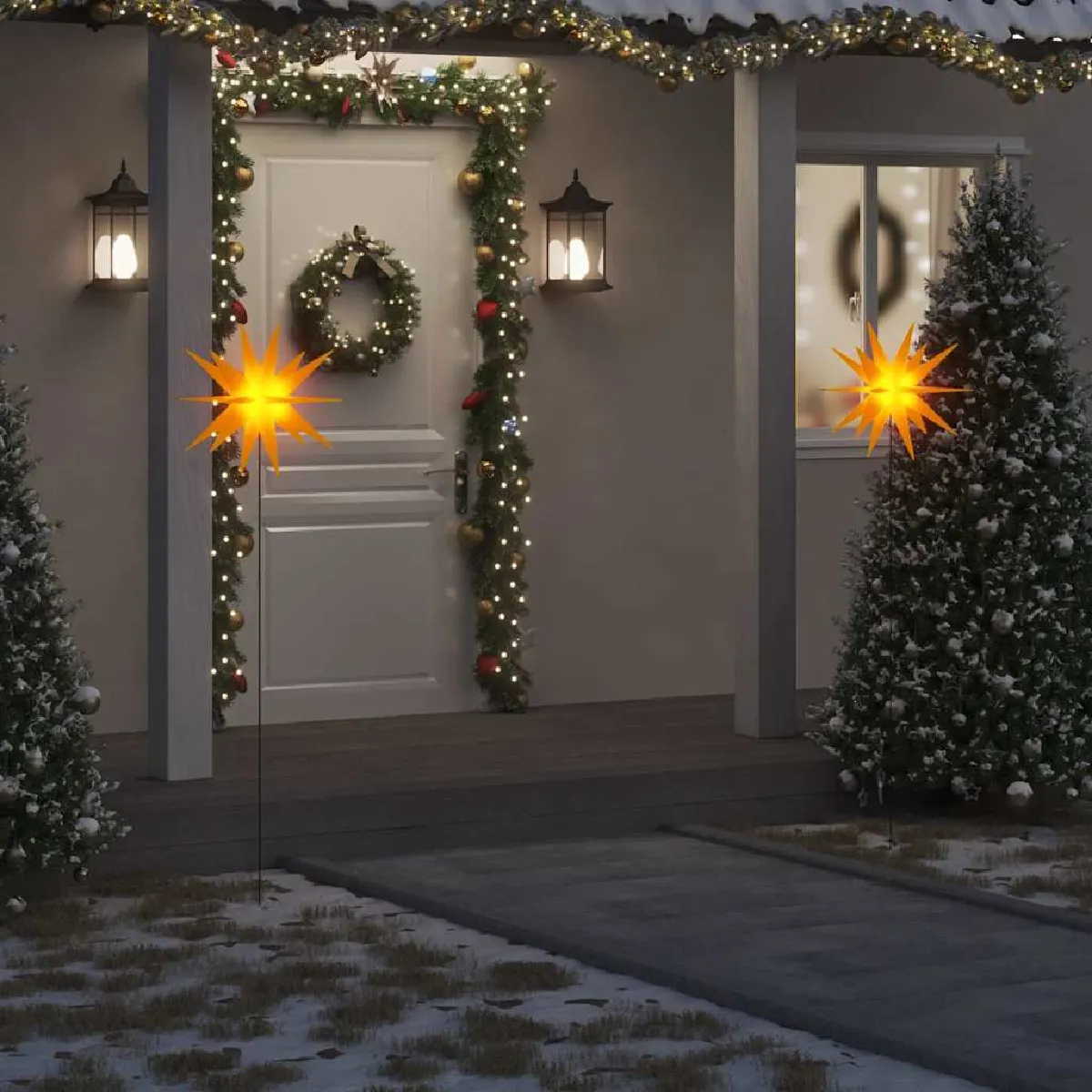 Vidaxl Jaune Lumière De Noël Led Pliable - 57 Cm
