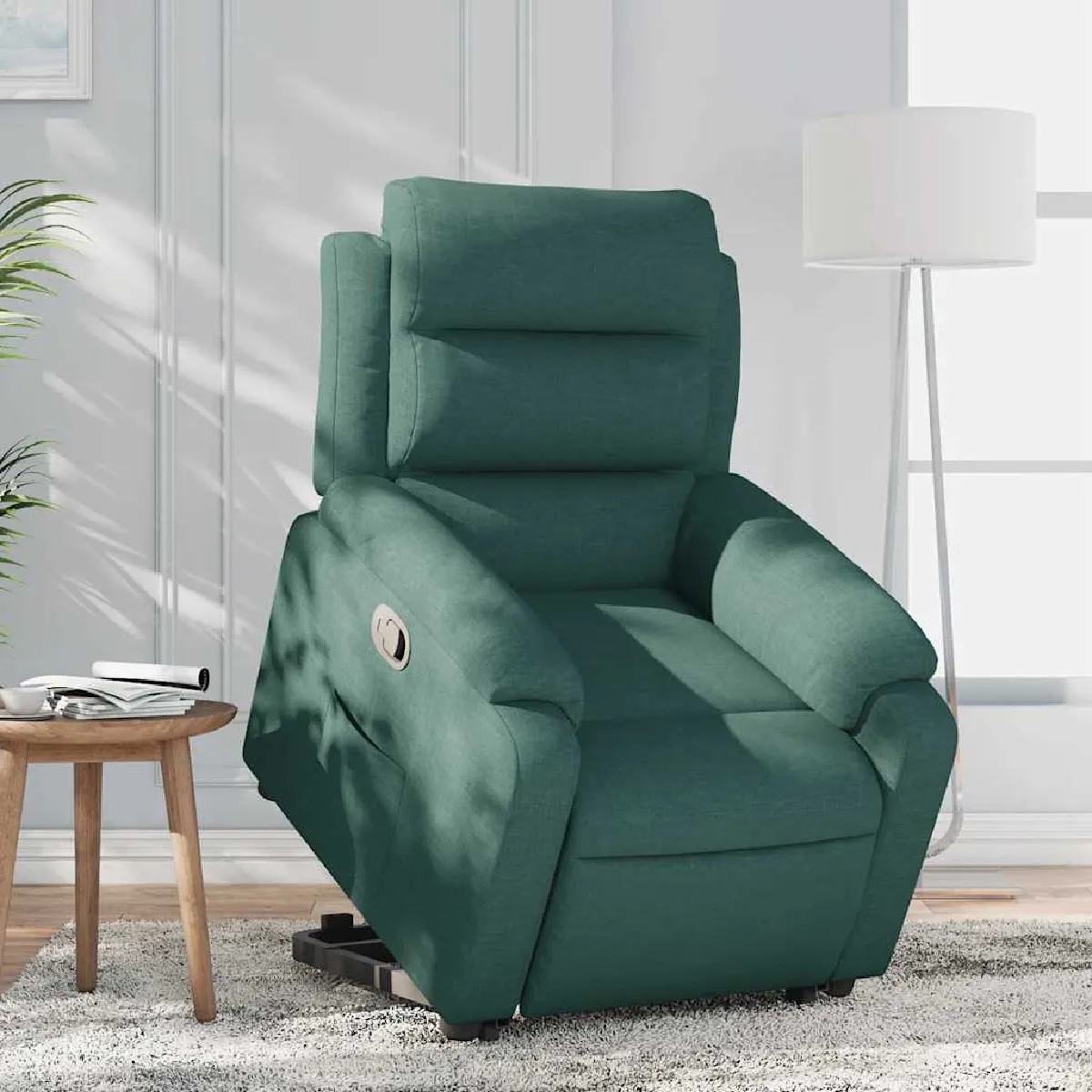 Non Communiqué Vert Vidaxl Fauteuil De Relaxation Inclinable Tissu Foncé - Image 3
