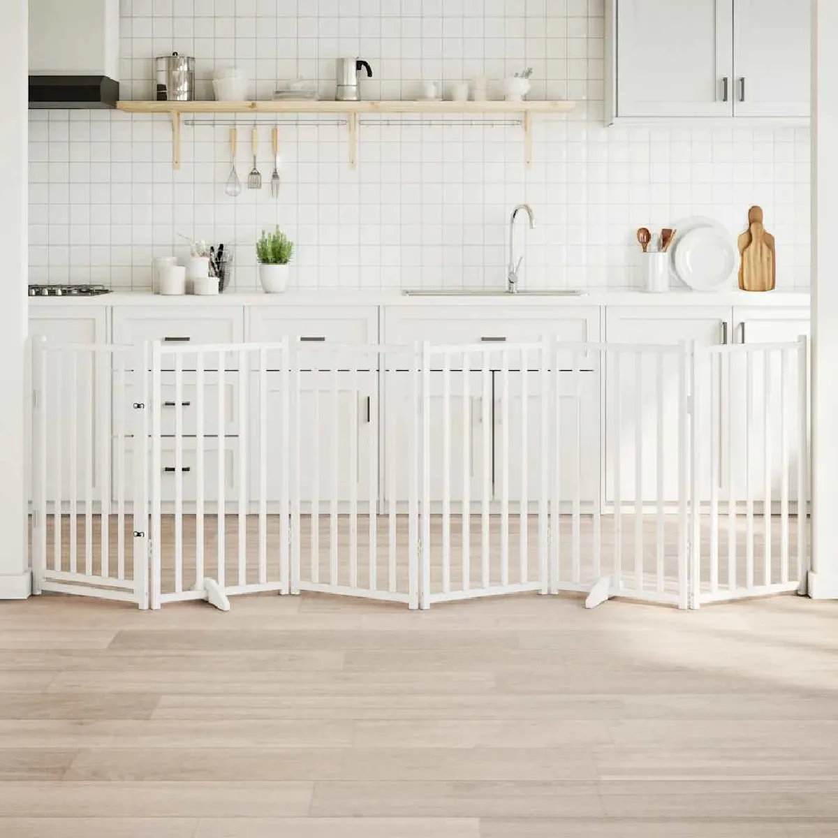 vidaXL Barrière pour chiens 6 panneaux Chêne - vue 5