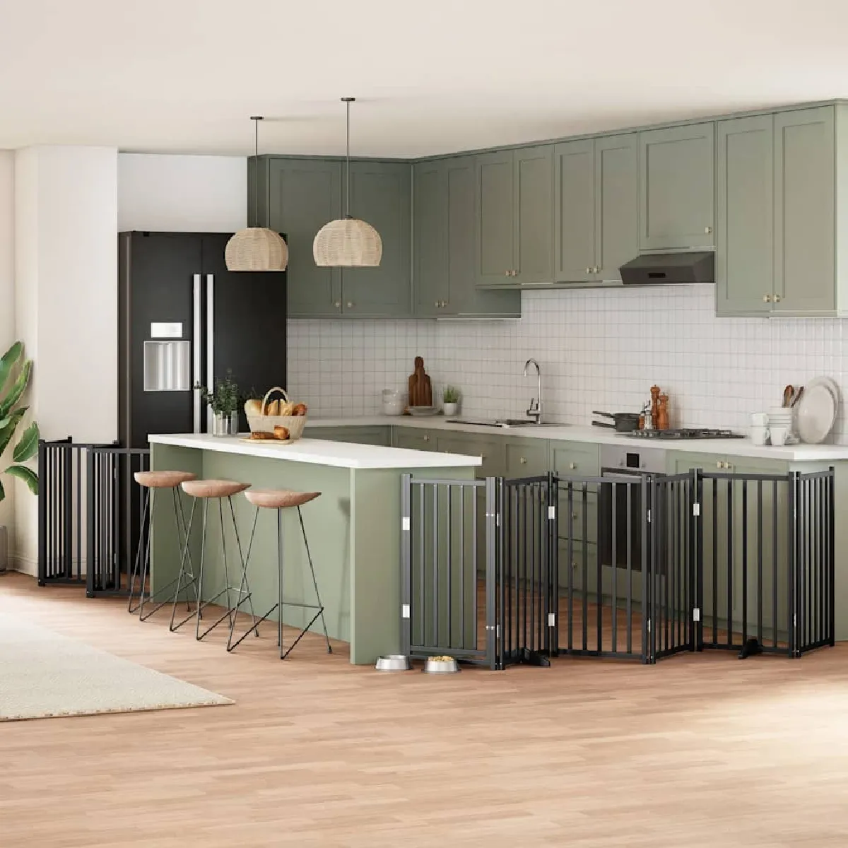 Comparer les prix de vidaXL Barrière 12 panneaux - Noir