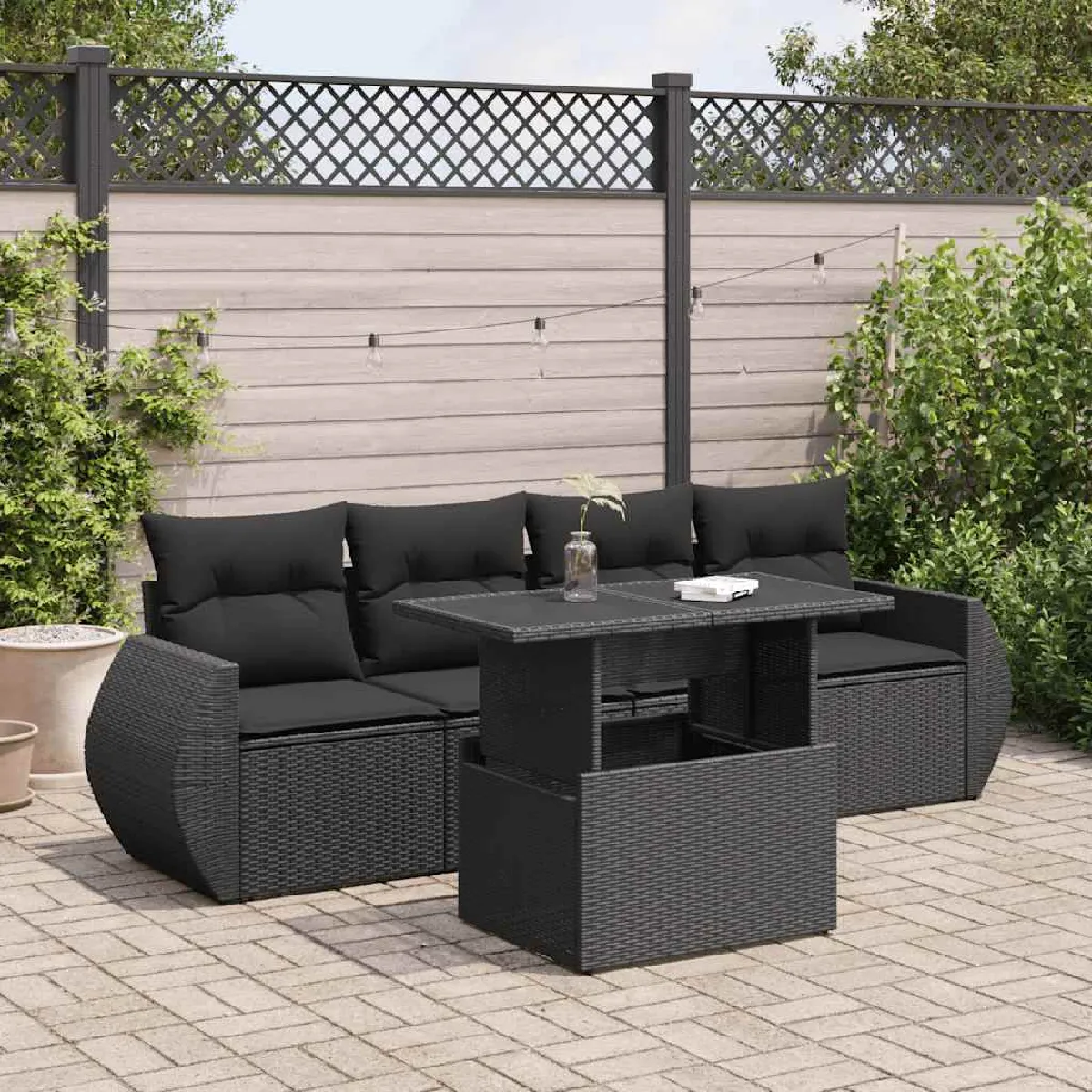 VidaXL Ensemble Salon de Jardin 5 Pcs