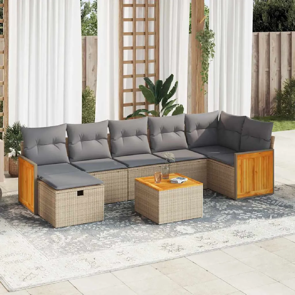Vidaxl Beige Salon De Jardin