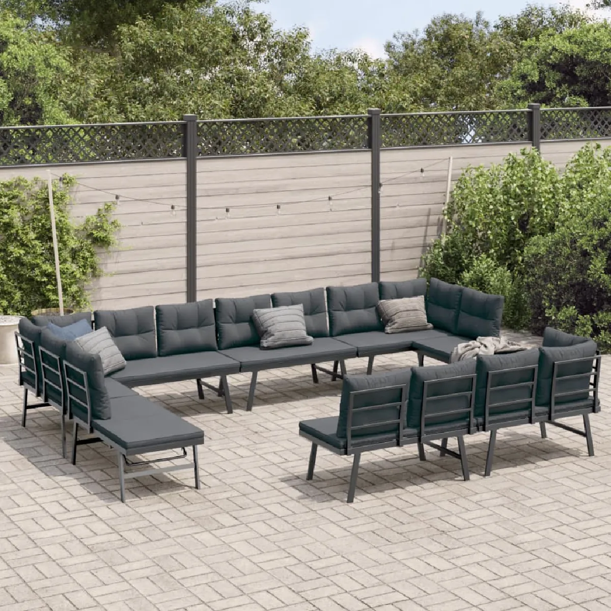 vidaXL Bancs de jardin avec coussins