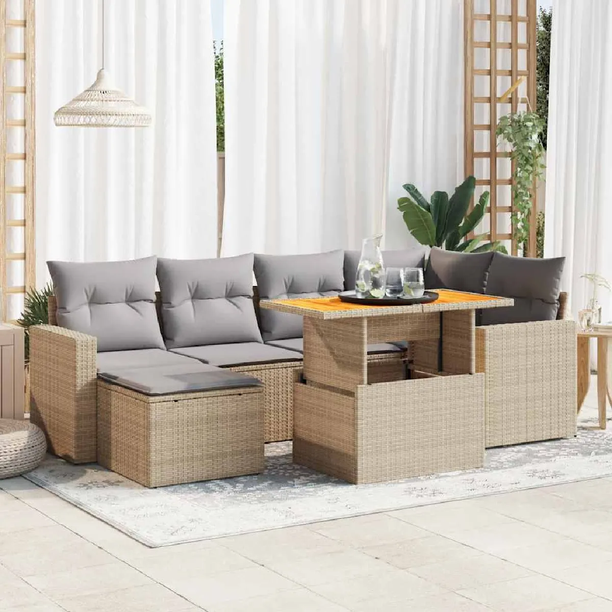 vidaXL Salon 7pcs avec Coussins