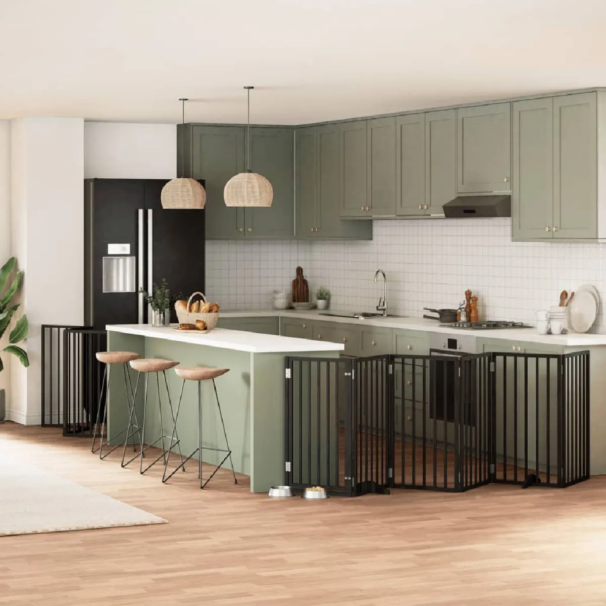 vidaXL Barrière pour chien pliante 9 panneaux bois peuplier