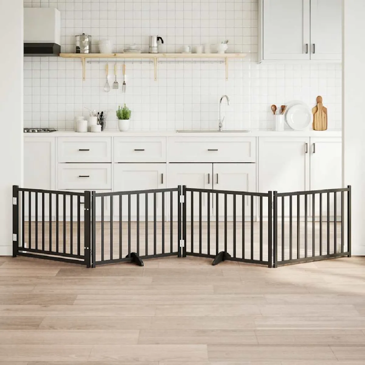 vidaXL Barrière pour chiens bois massif