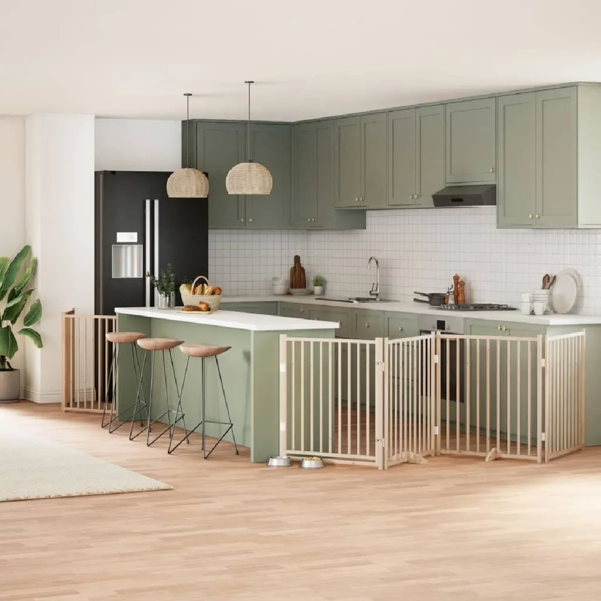 Comparer les prix de VIDAXL Barrière chien - 8 panneaux bois de peuplier