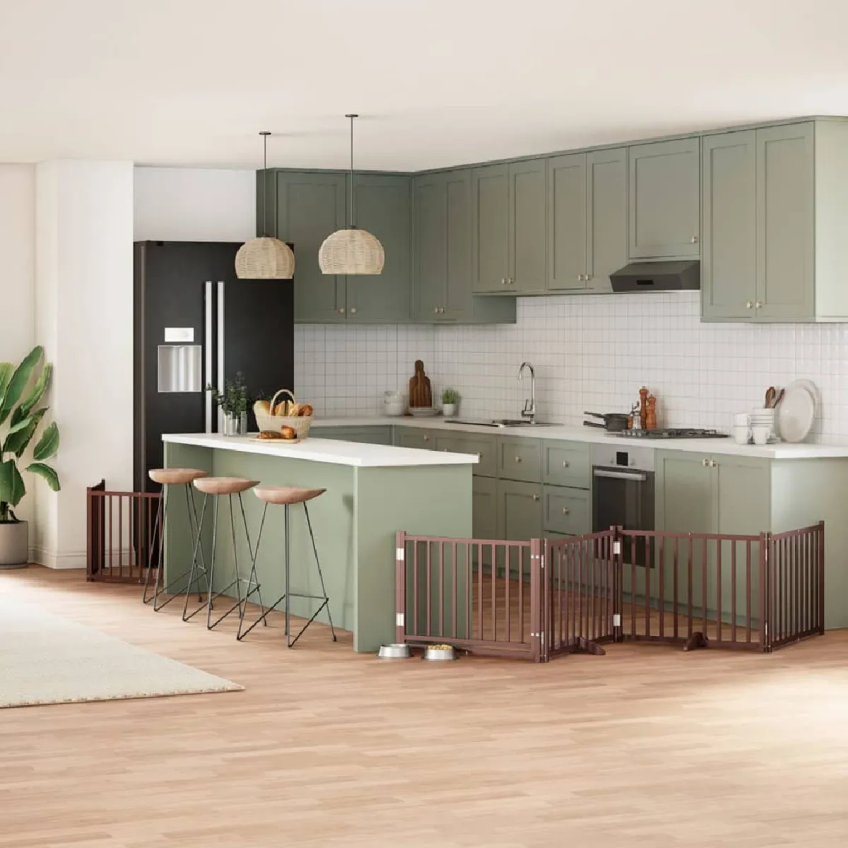 vidaXL Barrière pliable chien 6 panneaux bois - vue 2