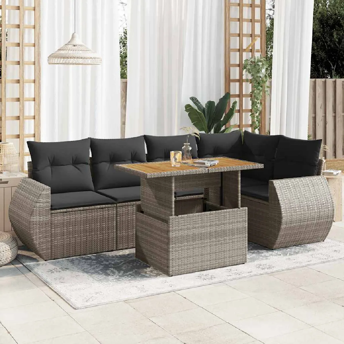Salon de jardin VIDAXL 6 pcs - vue 3