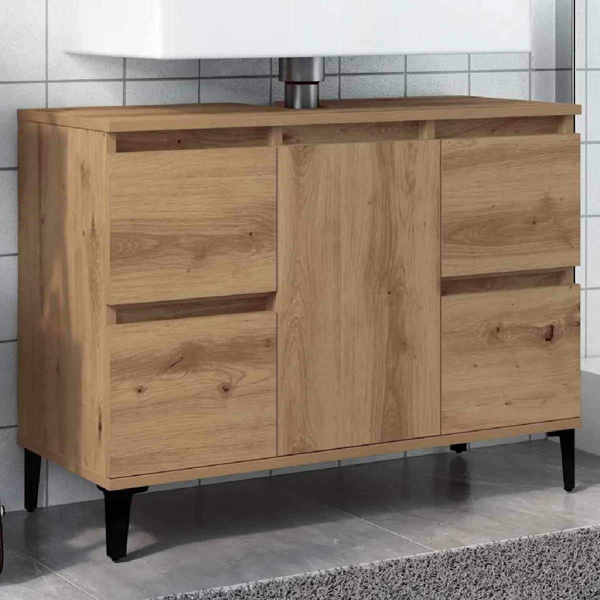 vidaXL Armoire d'évier Chêne artisanal