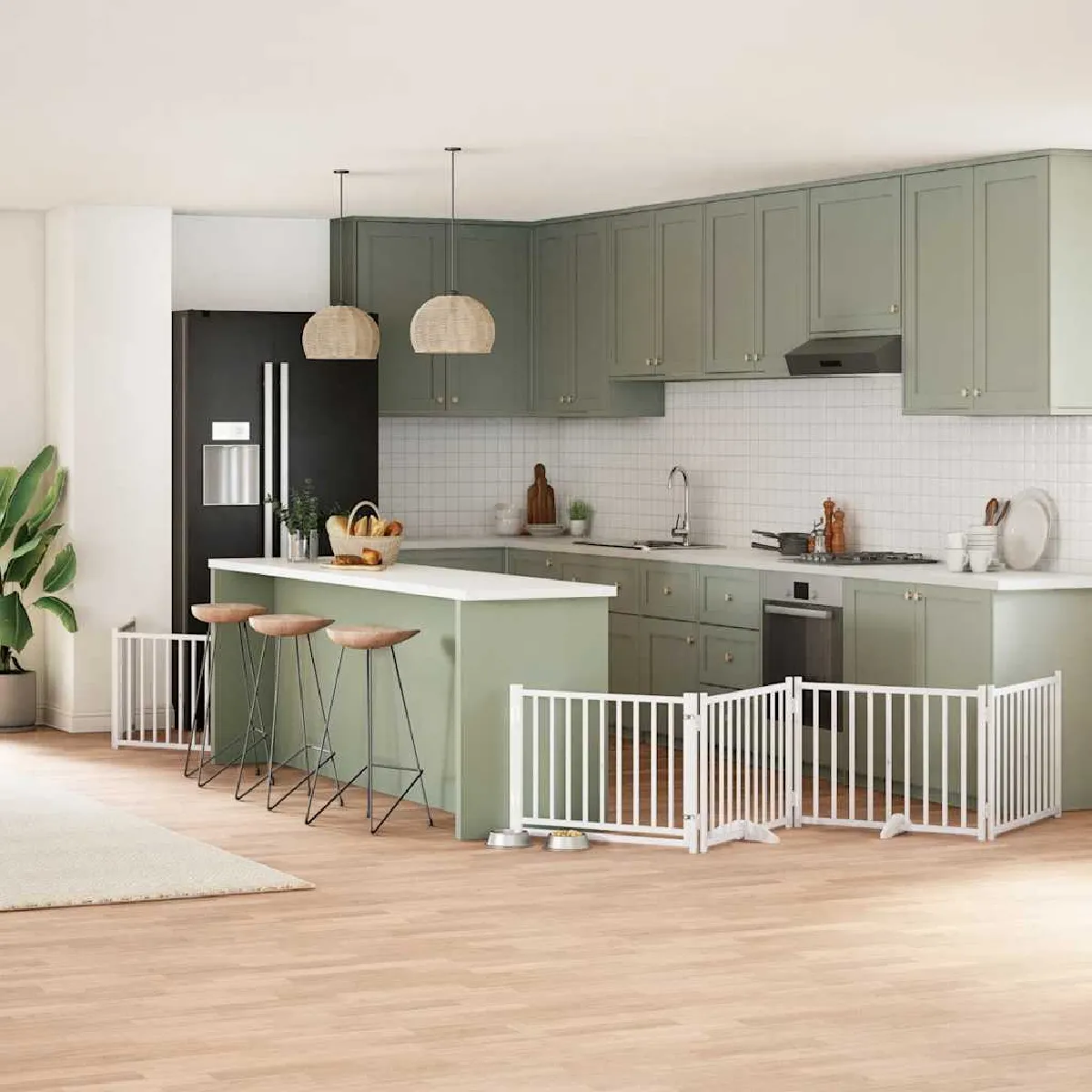 vidaXL Barrière pliable 8 panneaux bois - vue 3