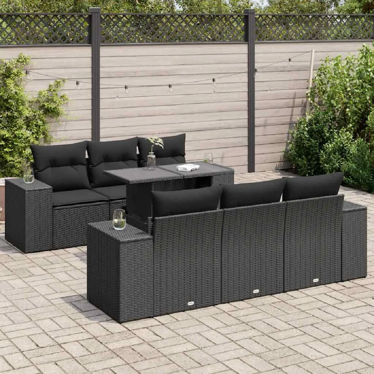VIDAXL - Salon de jardin modulable - Résine tressée - 6 places - 100 x 55 x 73 cm - Image 2
