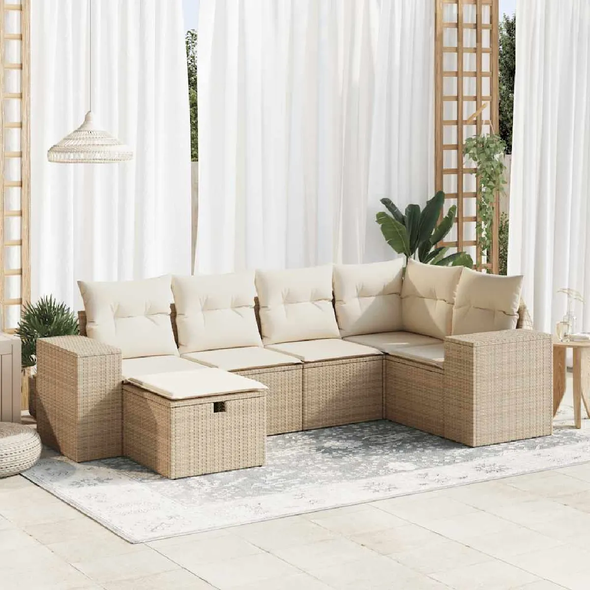 vidaXL Salon de jardin polyvalent
