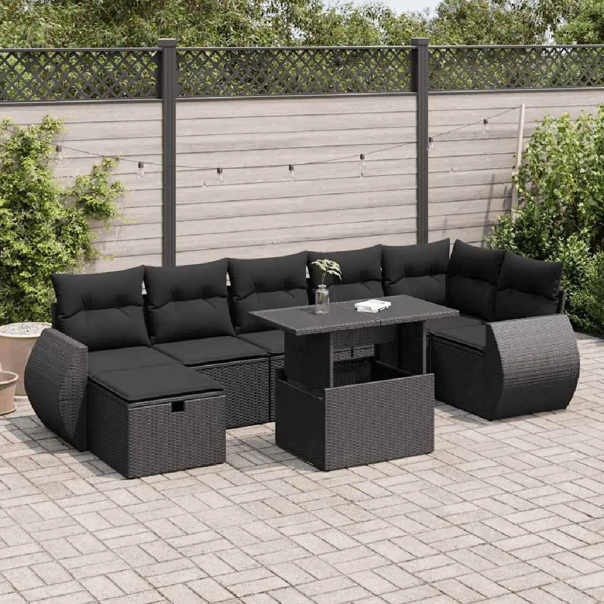 vidaXL Salon de jardin résine tressée 8 pcs - vue 3