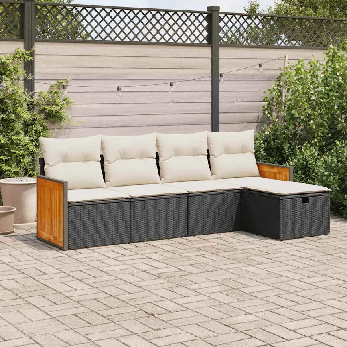 VIDA Ensemble Salon de jardin 5 pcs