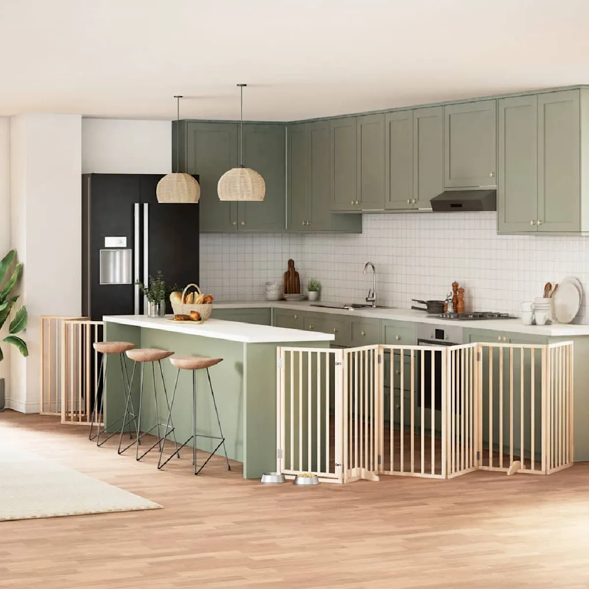 vidaXL Barrière pour chien 12 panneaux - Bois de peuplier