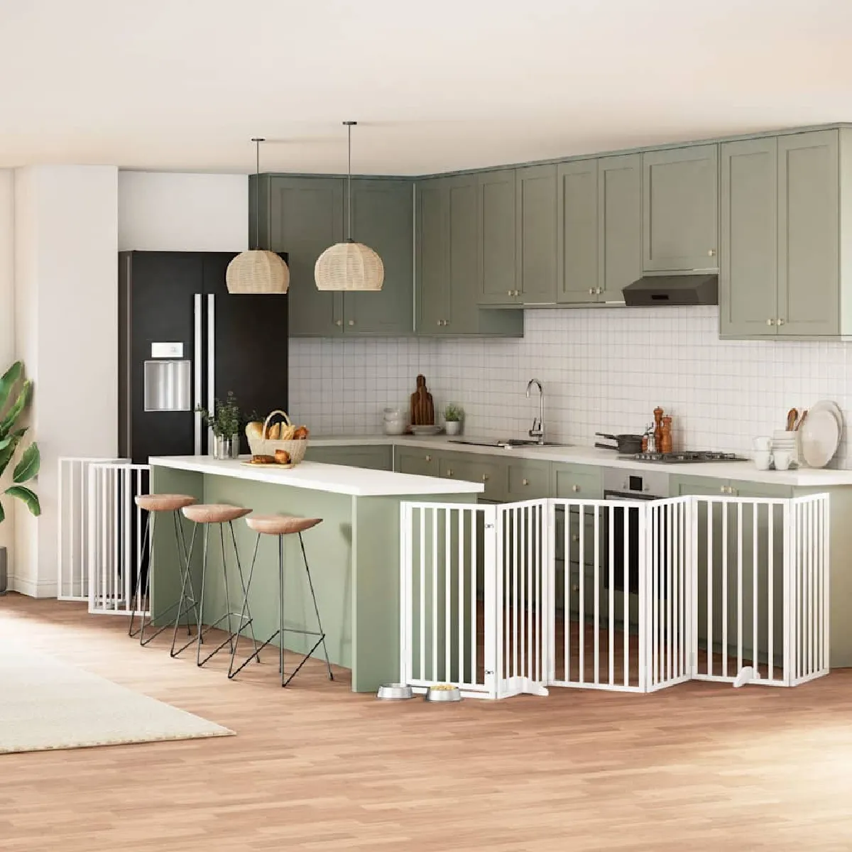 vidaXL Barrière 9 panneaux avec porte - vue 2