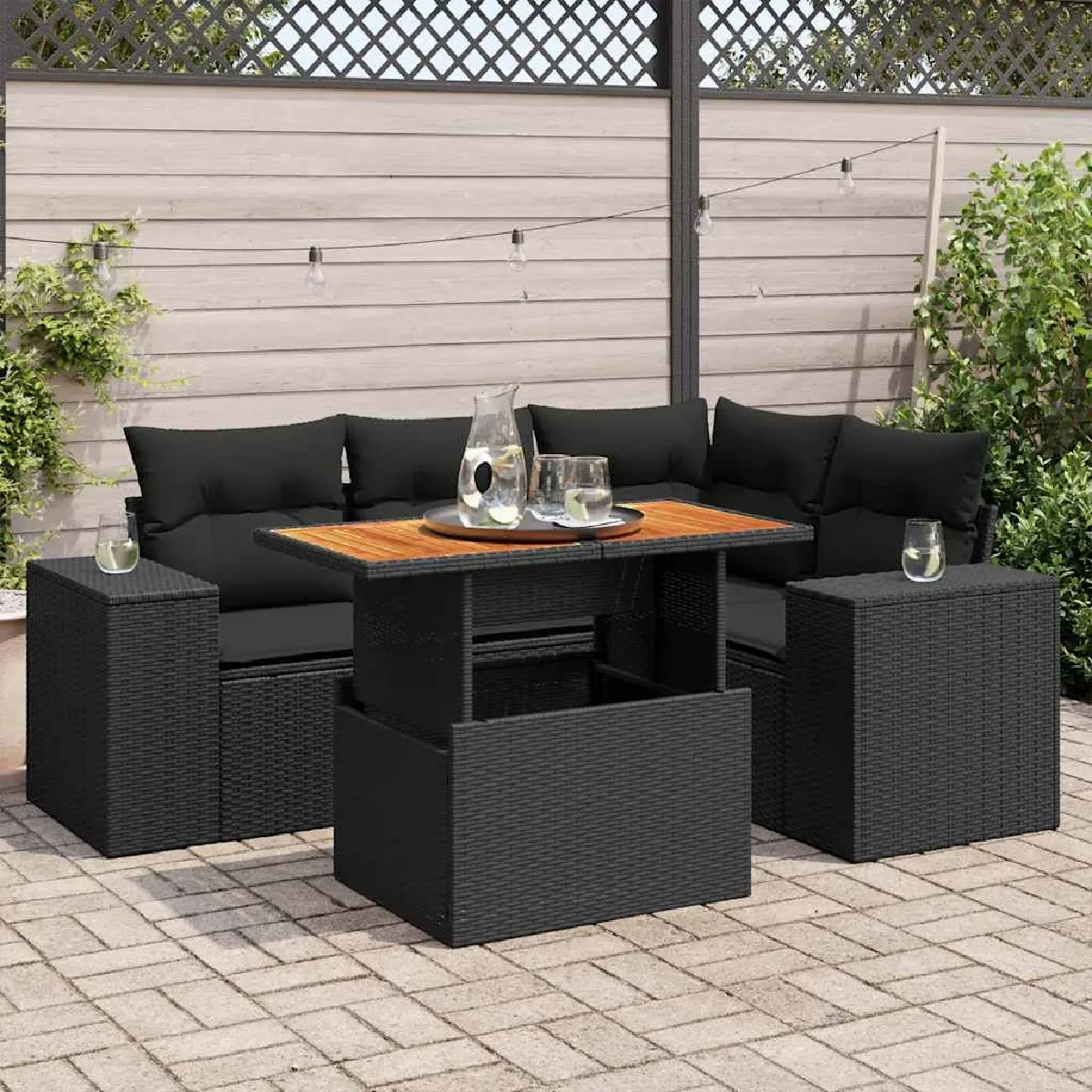 vidaXL Salon de jardin 5 pcs avec coussins - vue 10