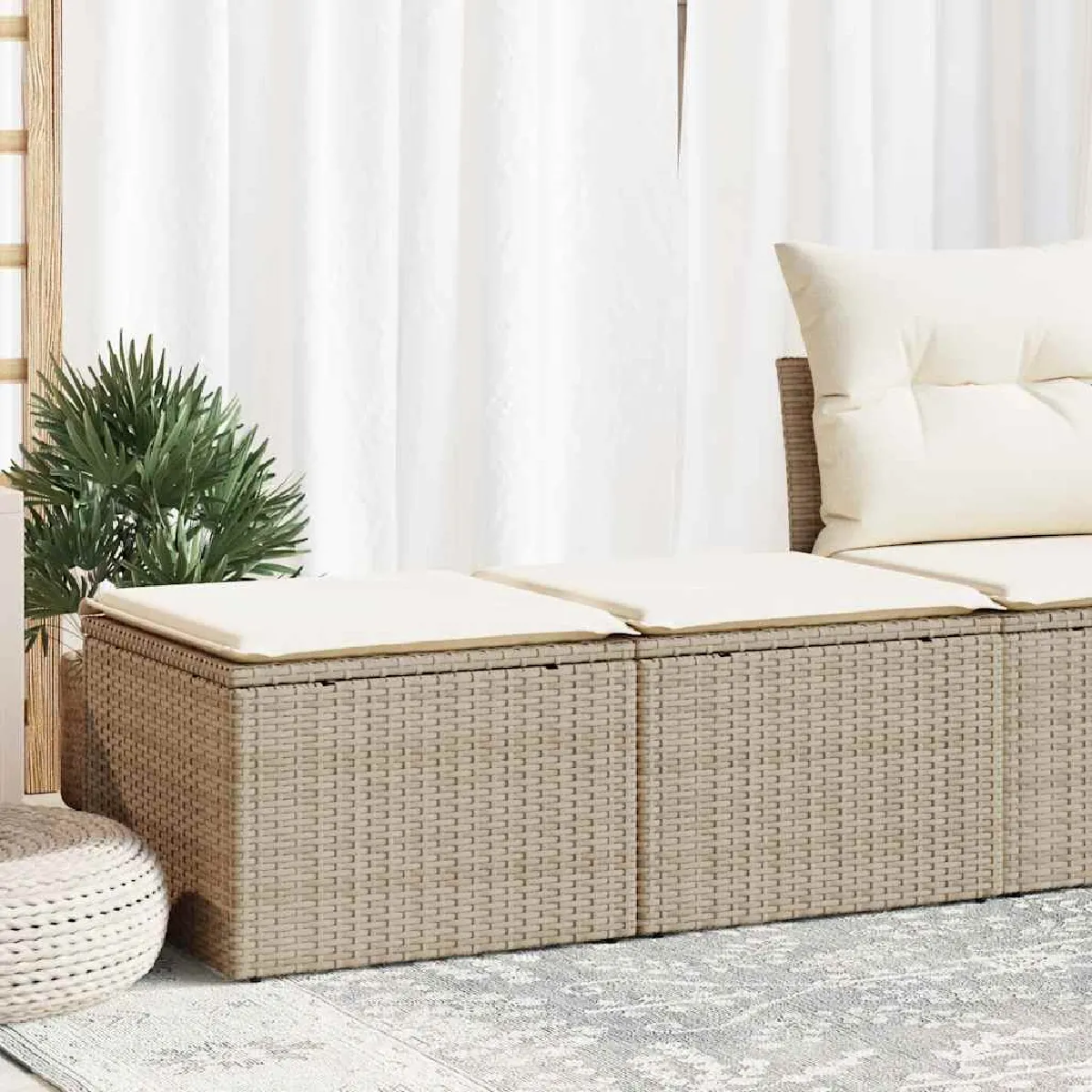 VIDAXL Salon de jardin avec coussins 2 pcs - vue 2