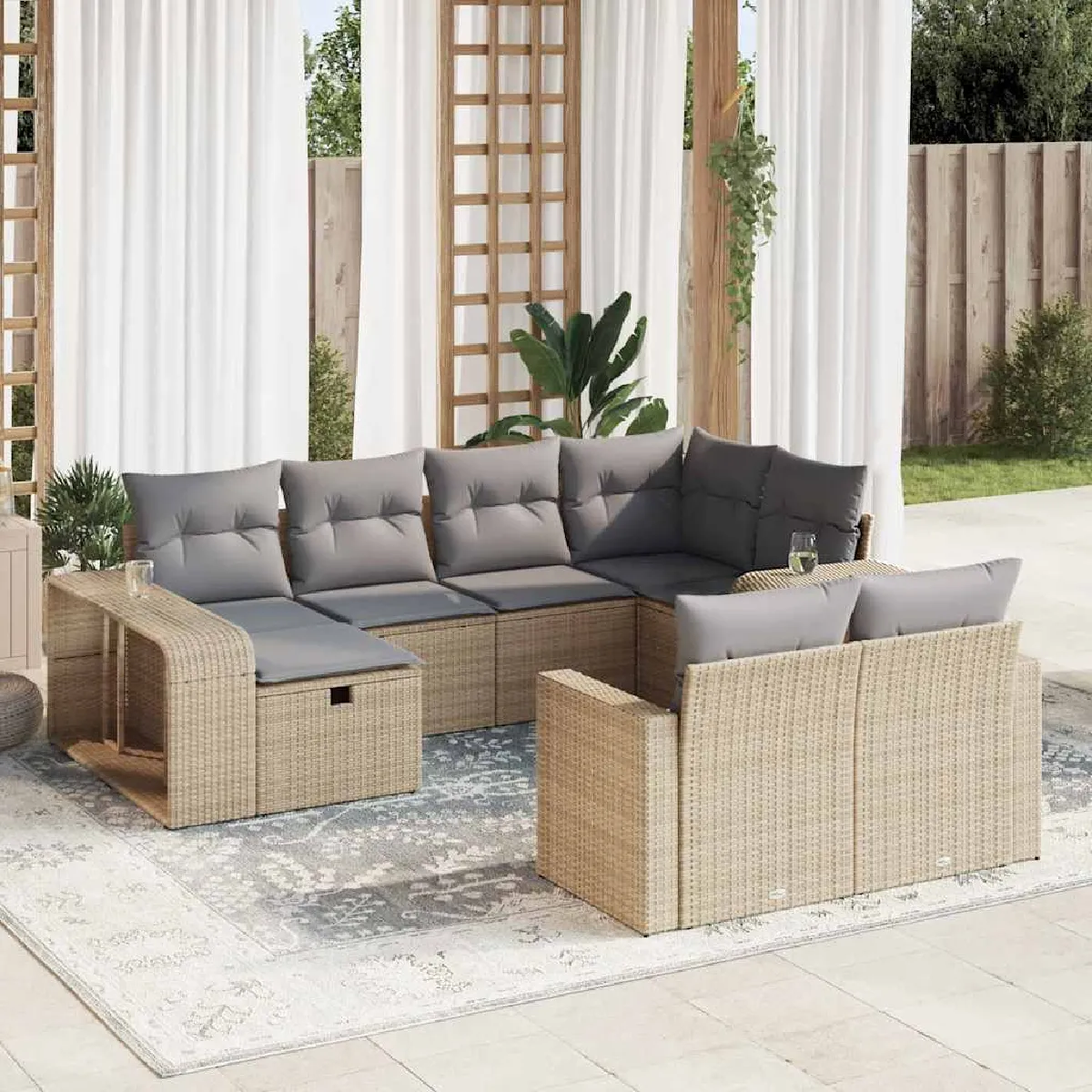 Vidaxl Beige Salon De Jardin