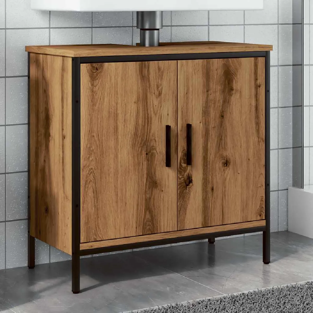 vidaXL Armoire lavabo Chêne artisanal