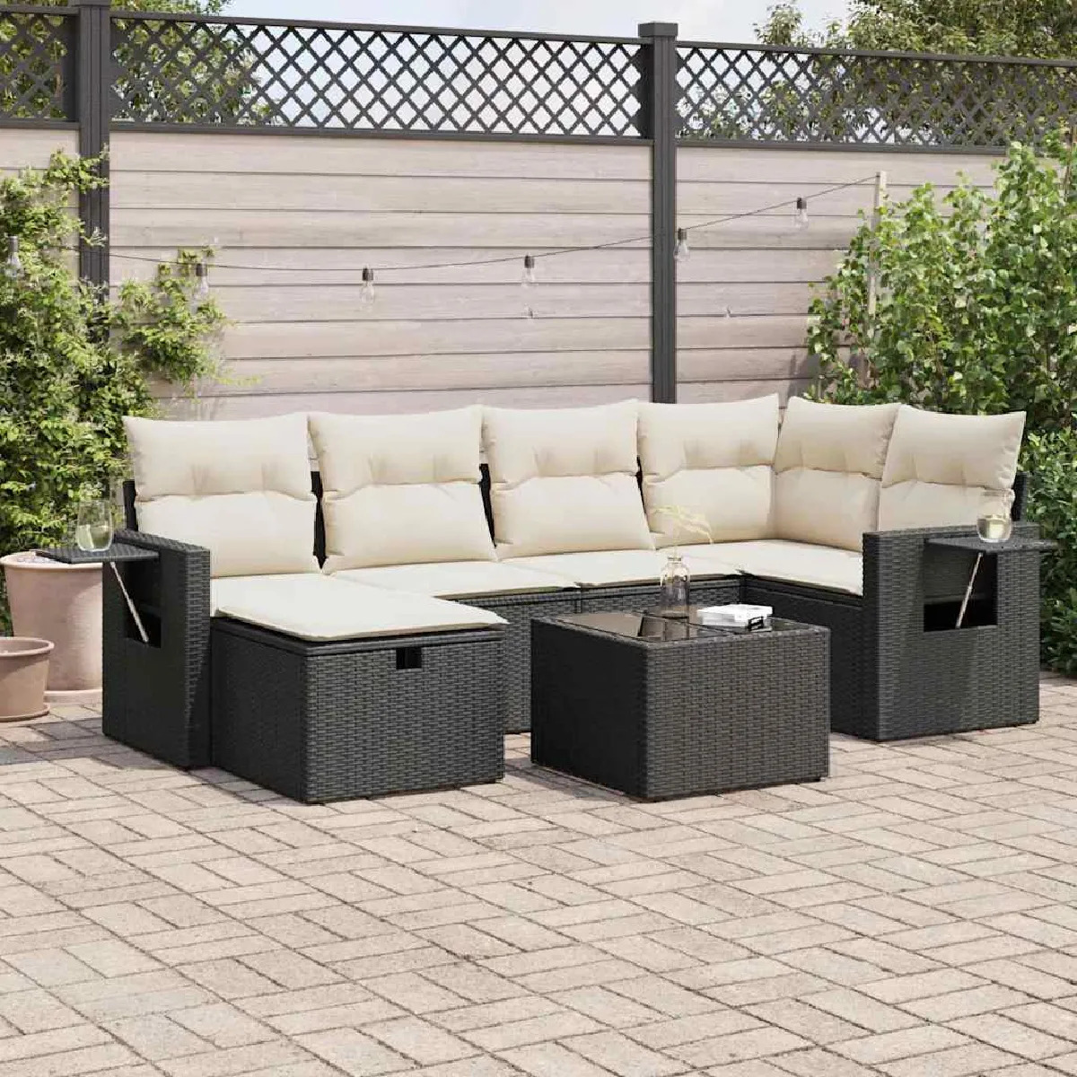 Salon de jardin 7 pcs vidaXL - vue 2