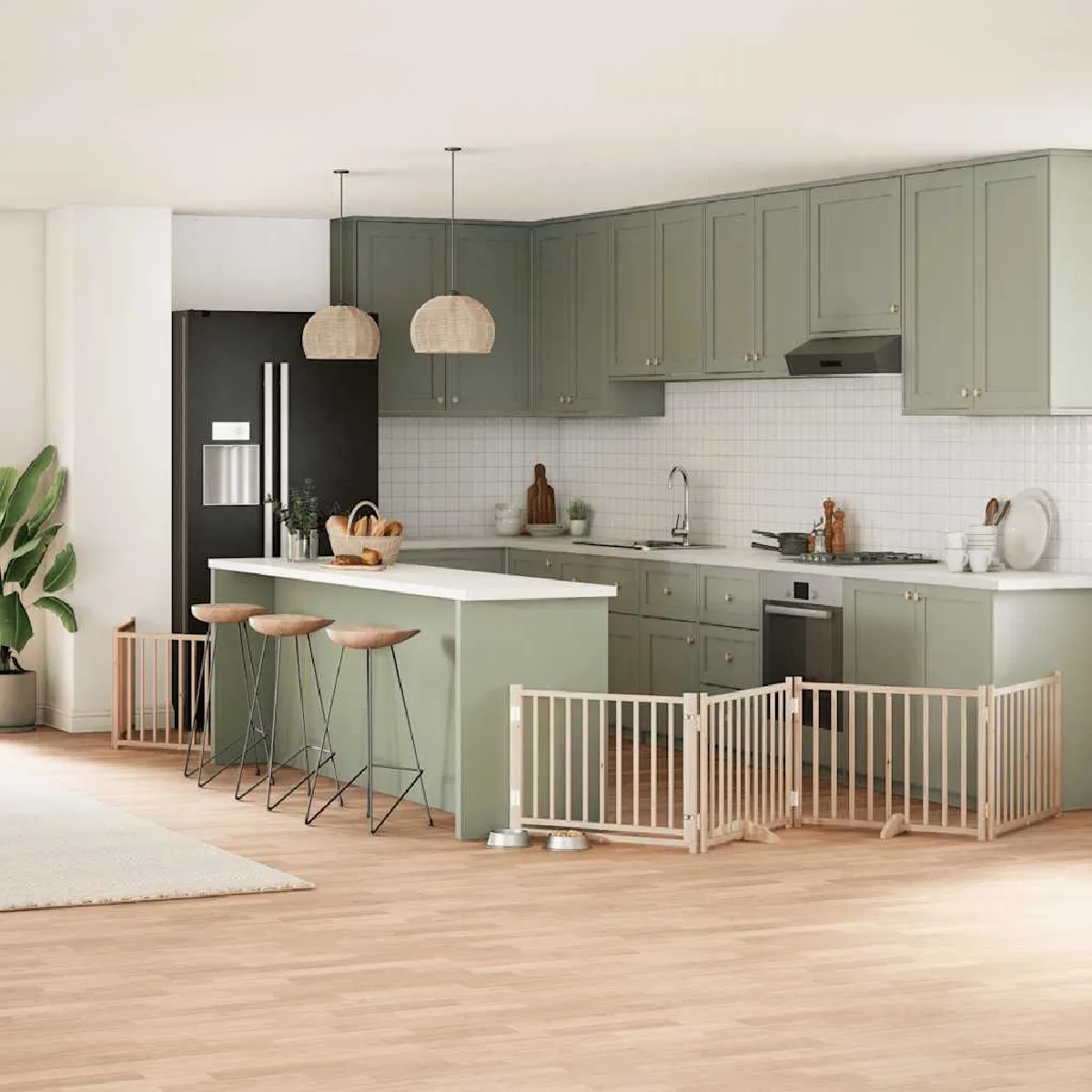 vidaXL Barrière chien 8 panneaux Peuplier