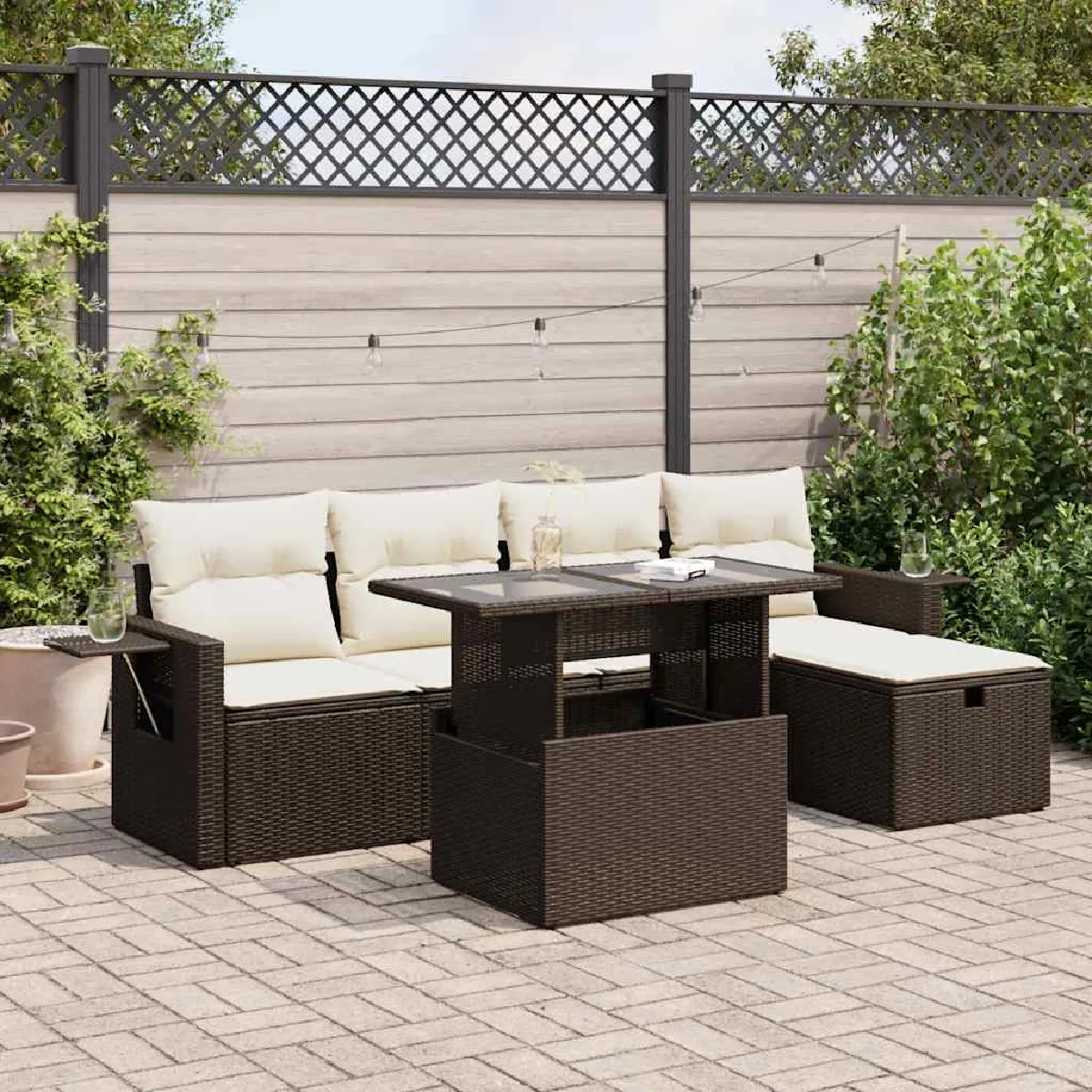 Salon de jardin 6 pcs avec coussins - vue 3