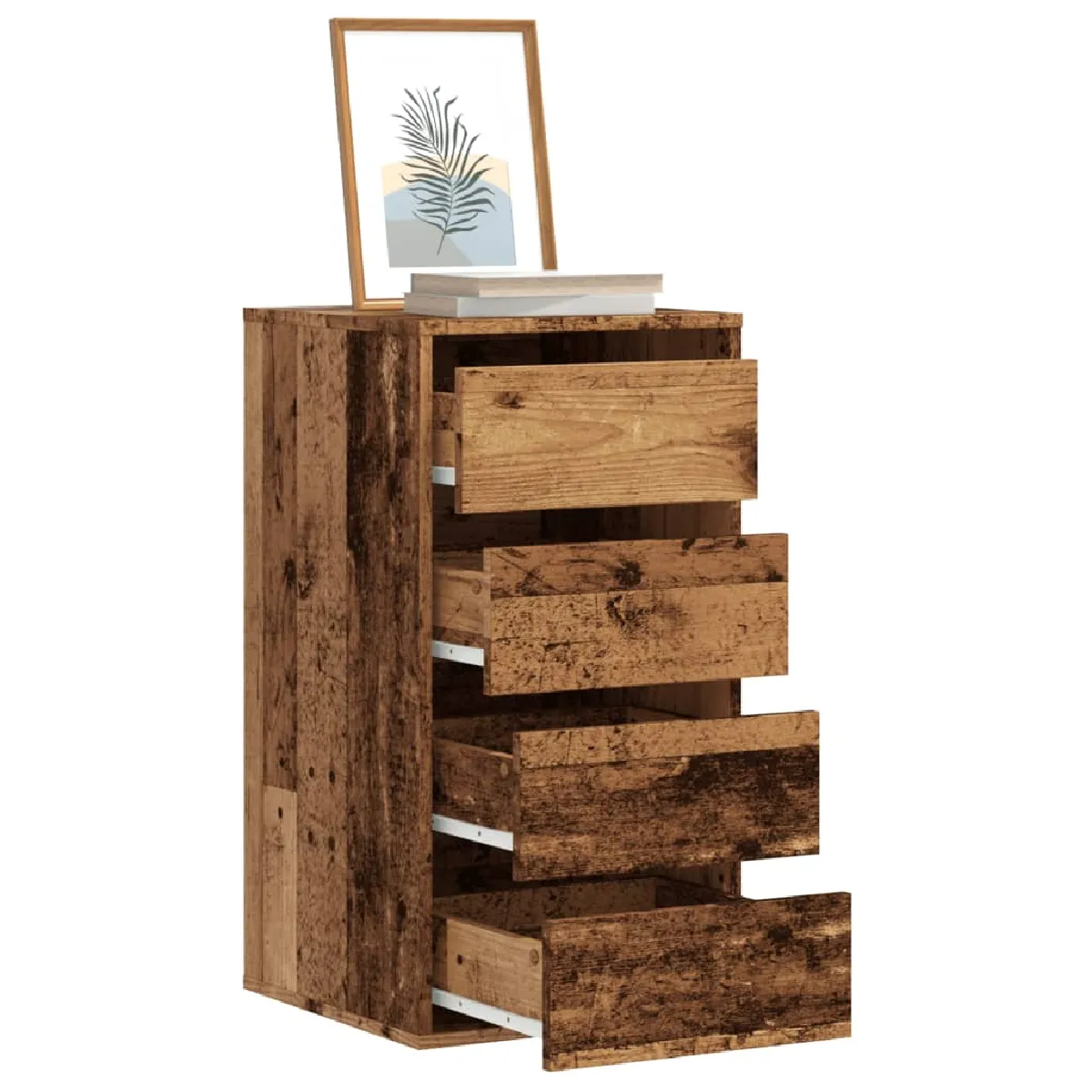 Non Communiqué Marron Vidaxl Commode D'angle Vieux Bois 40X41x76 Cm Bois D'ingénierie, Commode À Tiroirs, Classeur, Armoire À Tiroirs, Armoire De 852868 - Image 3