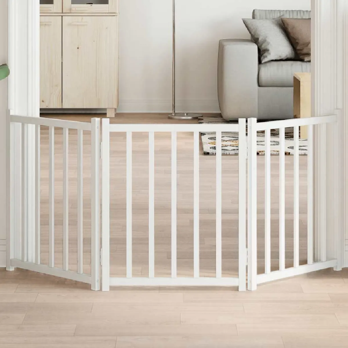 vidaXL Barrière pliable 3 panneaux 150 cm bois sapin - vue 2