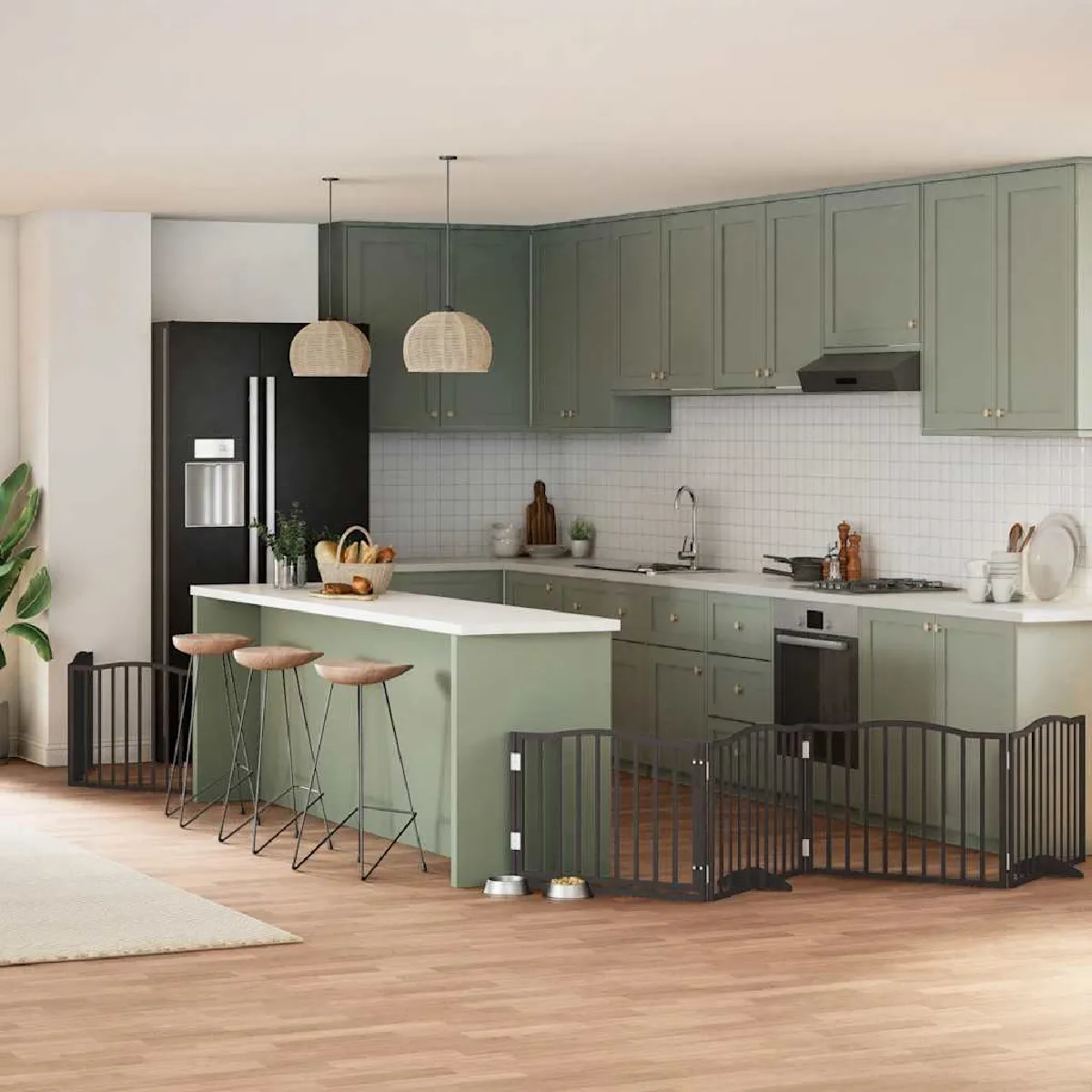 Comparer les prix de Barrière pour chien vidaXL - 6 panneaux - Bois de peuplier