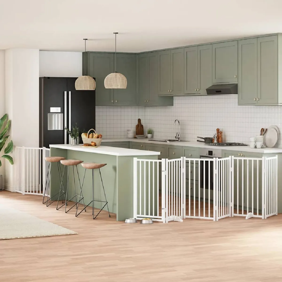 vidaXL Barrière pour chien pliante 9 panneaux bois peuplier - vue 2